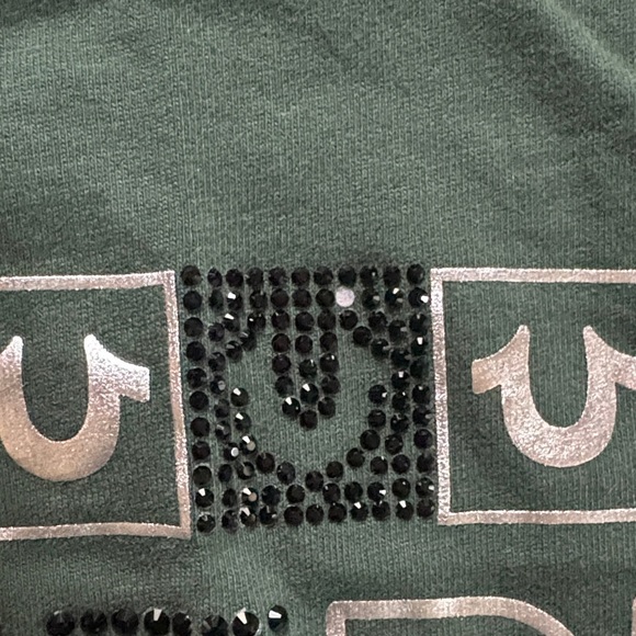 True Religion Women's Dark Green V-Neck Tee - Picture 6 of 6